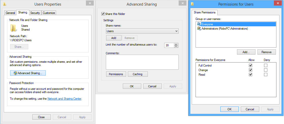 Default Sharing settings for USERS folder.PNG