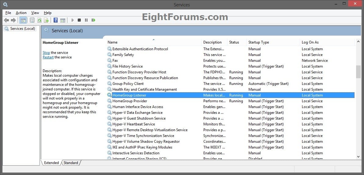 disable homegroup in windows 8