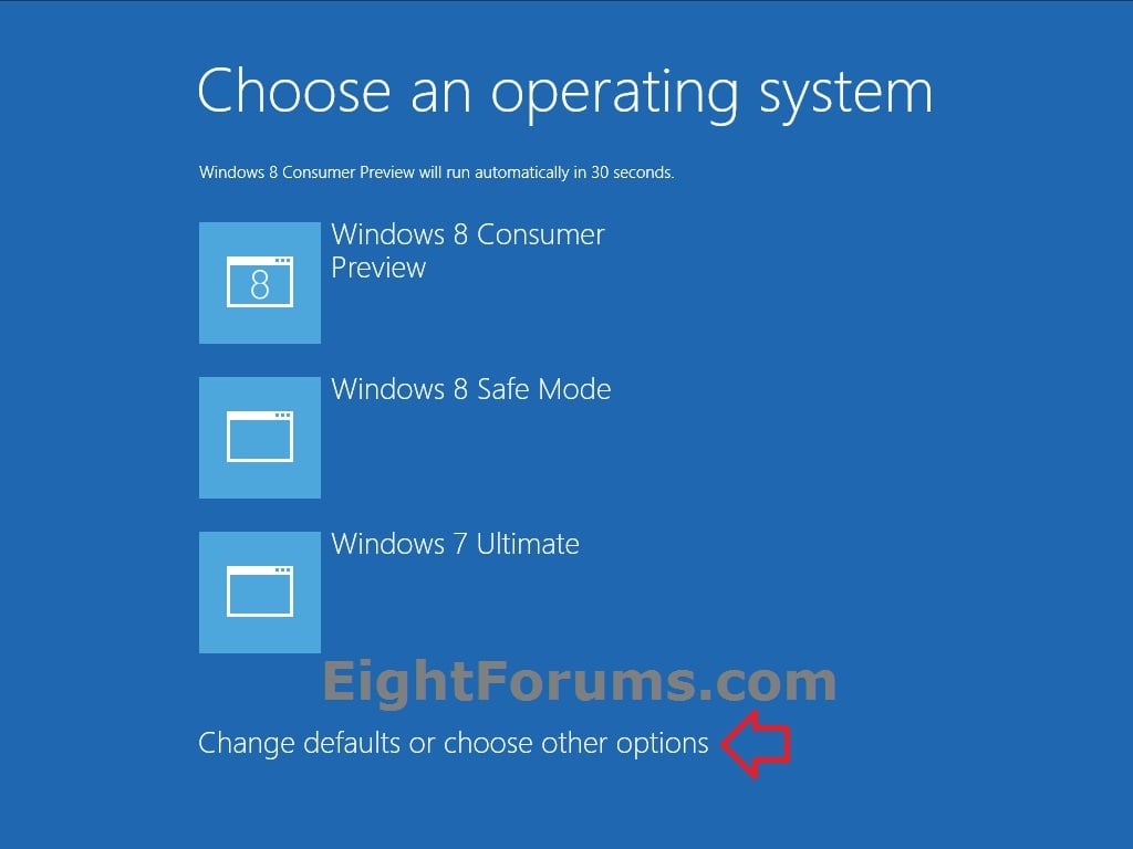 Startup Options - Choose a Default OS to Run at Startup in Windows