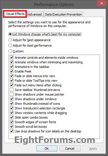 Animate controls and elements inside windows - On or Off | Windows 8 Help  Forums