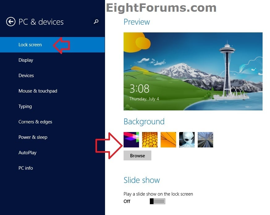 Lock Screen - Background Image - Change in Windows 8 | Windows 8 Help Forums