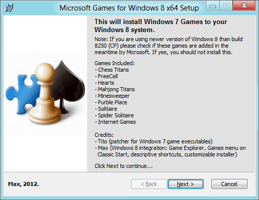 Install Windows 7 Games Hearts, Solitaire and More on Windows 10