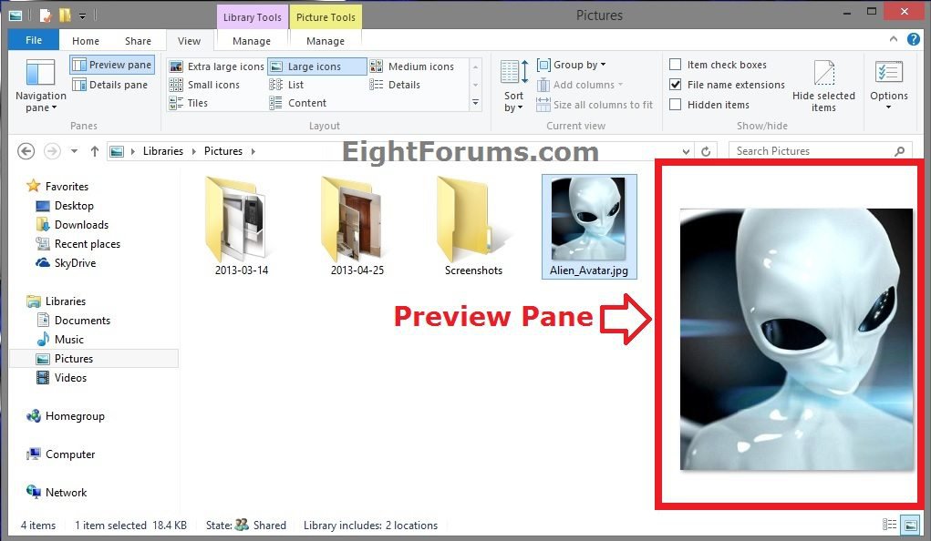 Preview Pane - Show or Hide in Windows 8 File Explorer | Windows 8