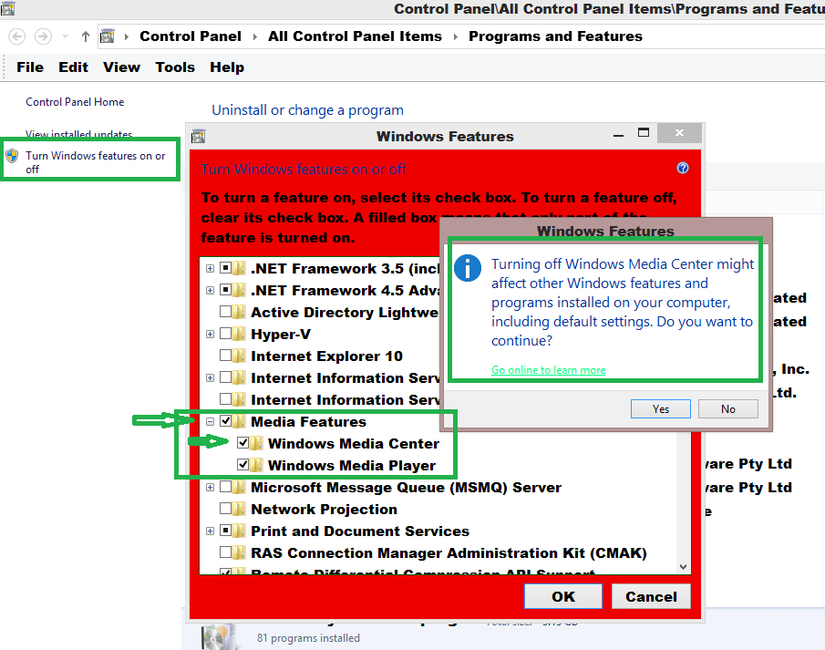 windows media center key