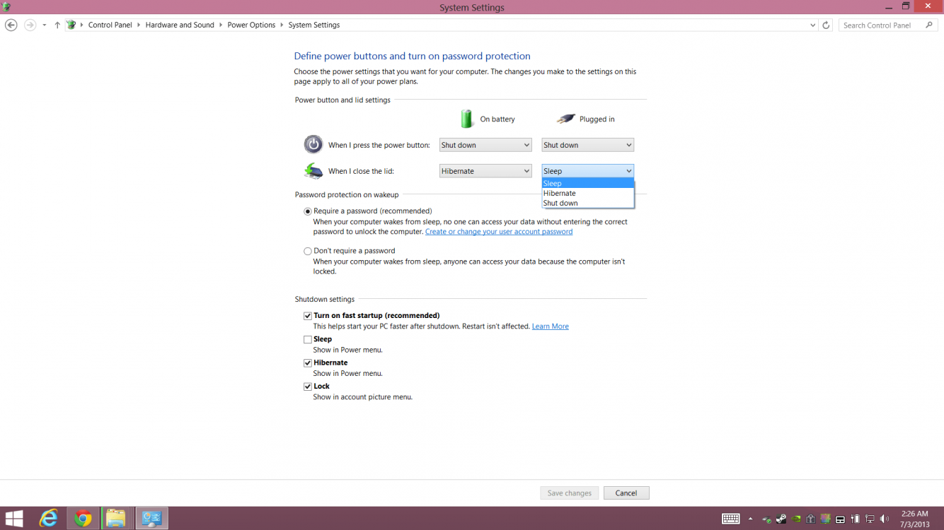 Laptop does not sleep when lid is closed