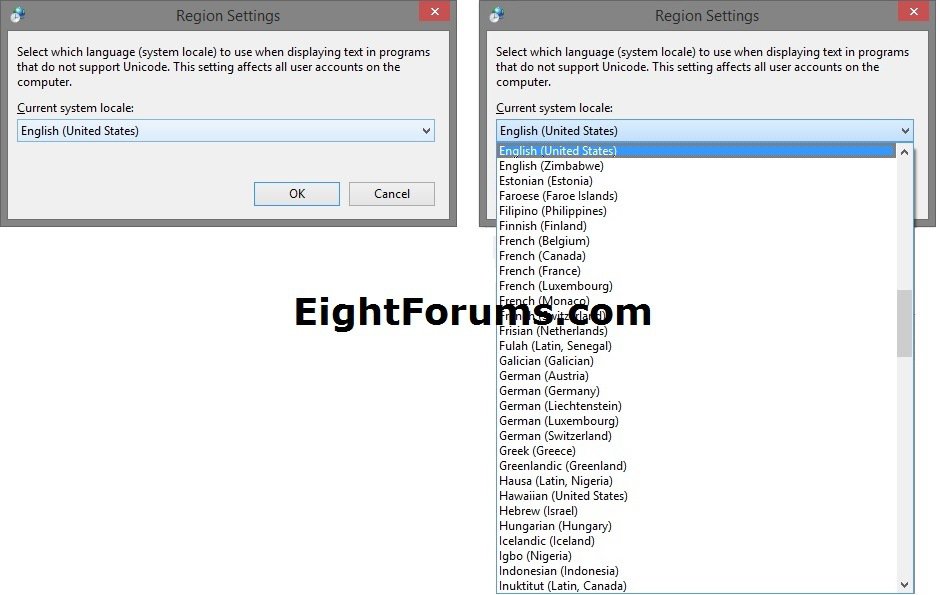 Language for Non-Unicode Programs - Change in Windows | Windows 8 Help ...