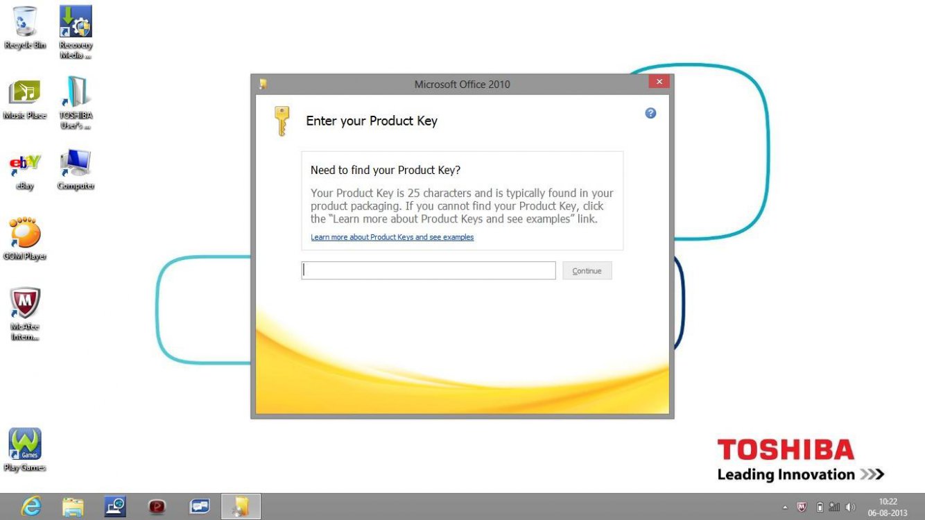 wehre is the product key for office 2010 on my desk top
