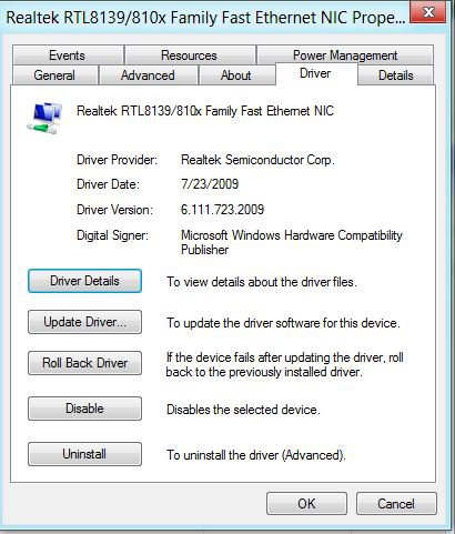 realtek rtl8139 family pci fast ethernet nic driver realtek rtl8139 family pci fast ethernet nic driver