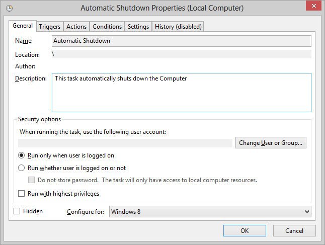 Automatic shutdown on idle | Windows 8 Help Forums