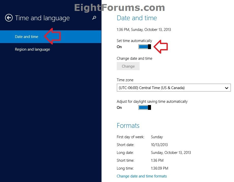 Time Synchronization Turn On or Off in Windows 8 Windows 8 Help Forums