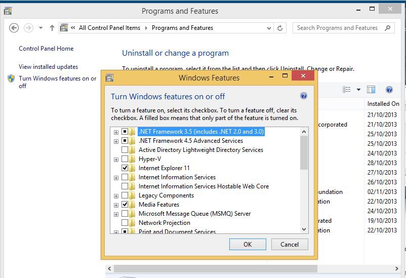 turn windows features on or off windows 8 turn windows features on or off windows 8