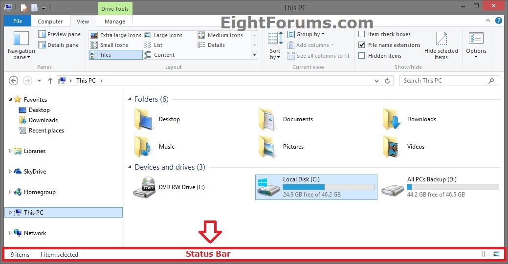 Status Bar Turn On or Off in Windows 8 Windows 8 Help Forums