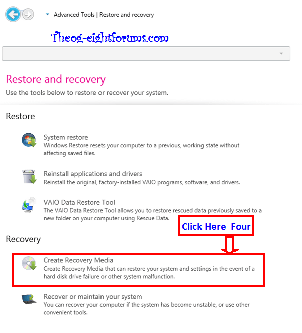 Create a sony vaio recovery disk