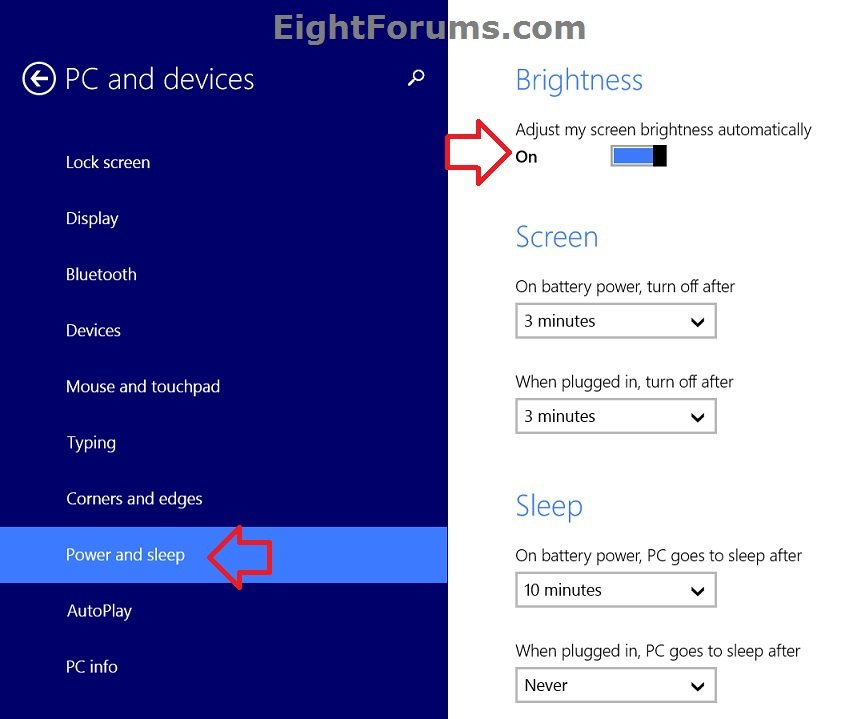 Adaptive Brightness - Turn On or Off in Windows 8 | Windows 8 Help Forums Adaptive Brightness - Turn On or Off in Windows 8 | Windows 8 Help Forums