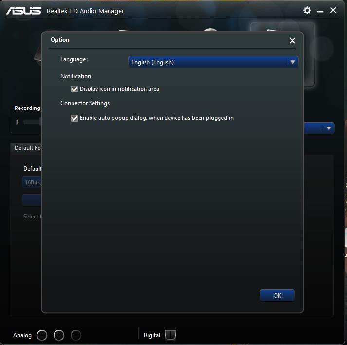 playback devices not in asus realtek audio console
