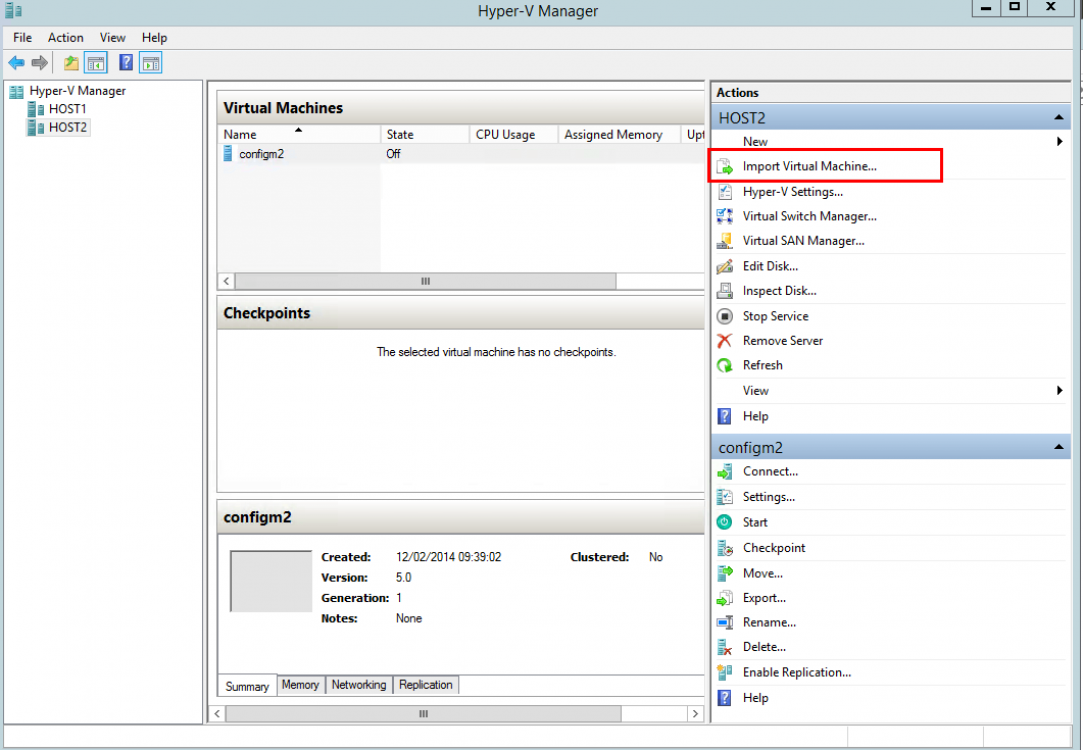 import vhd file into hyper-v