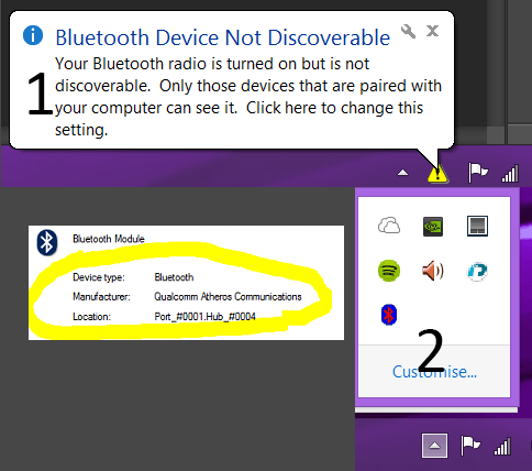 how to turn on qualcomm atheros communications bluetooth