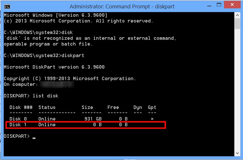 disk is not initialized