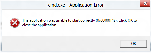 Solved - CMD prompt resulted in (0xc0000142) | Windows 8