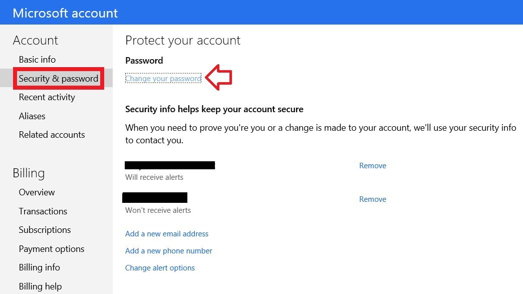 microsoft account change password microsoft account change password