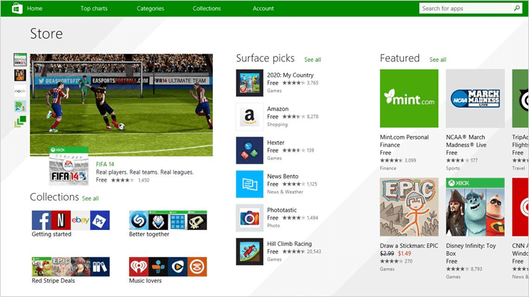 Windows 8.1 App Store: Install Games 