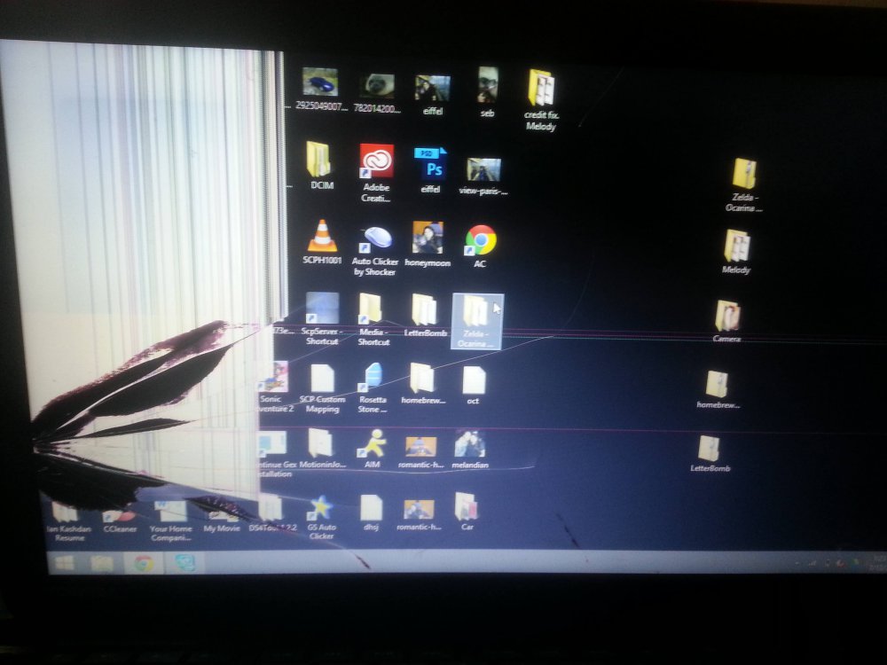 Left half of screen broken, can I display only on right? Windows 8