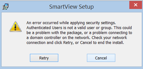erreur smart view install.PNG