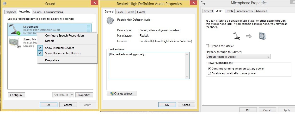 mic on headset picking up output audio