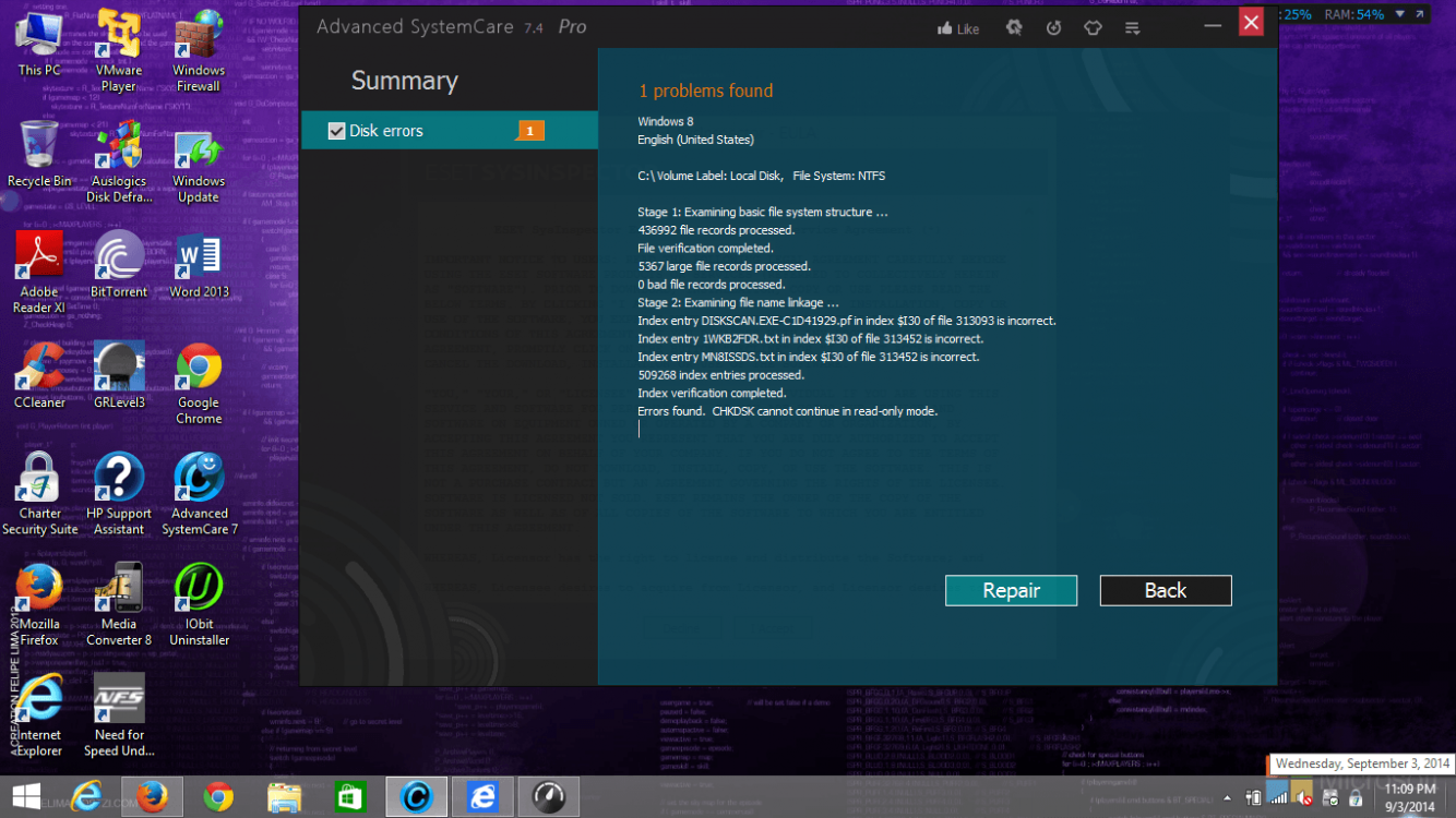 sfc find corrupted files hashes do not match