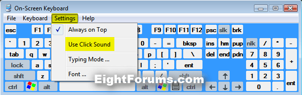 On-Screen Keyboard Click Sound - Turn On or Off in Windows | Windows 8