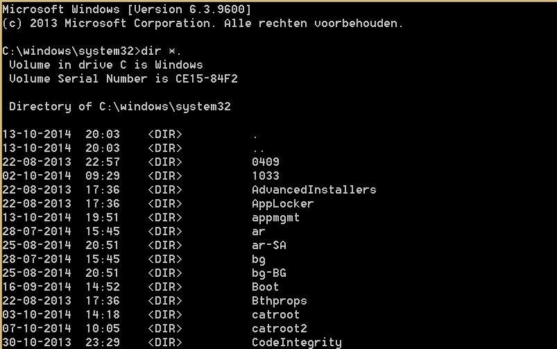 windows cmd dir only filenames