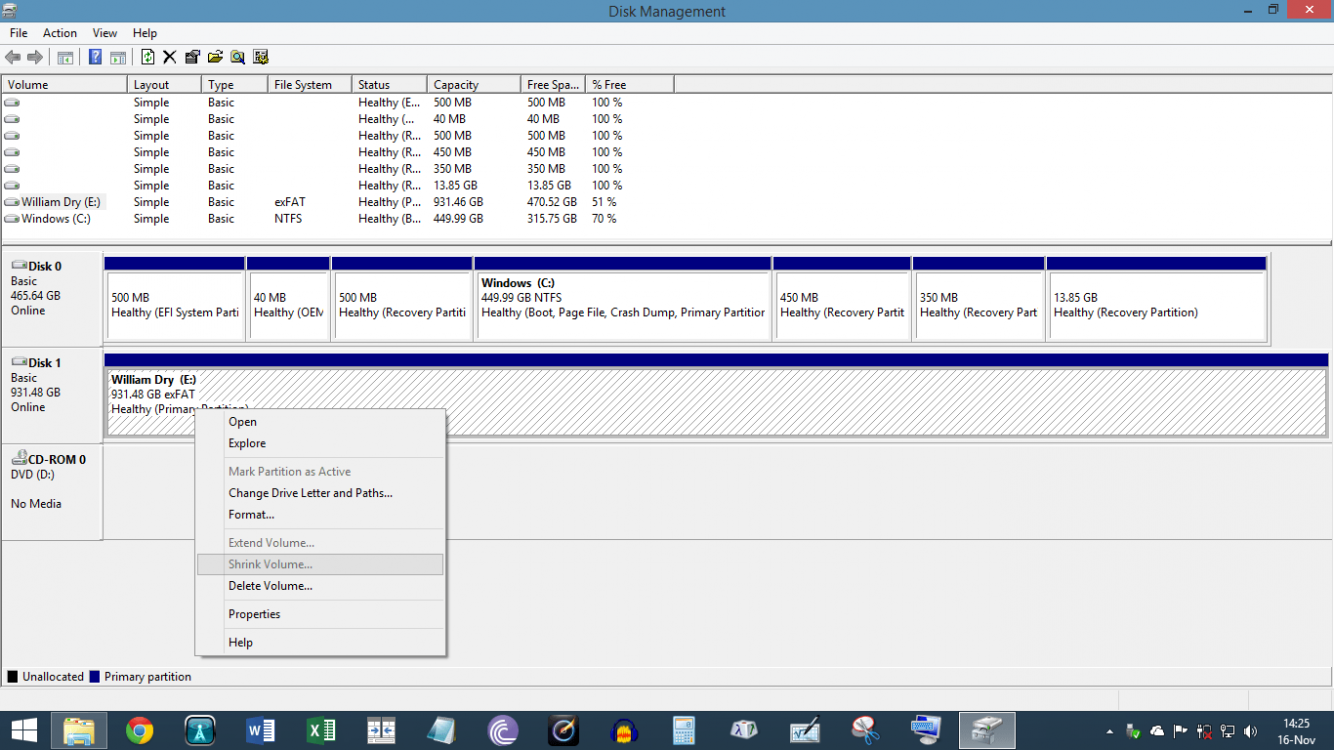Solved "Shrink Volume" Grayed Out External Hard Drive Windows 8