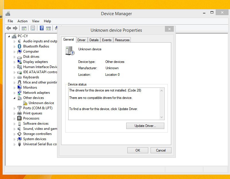 Solved Unkown device in device manger and can't be uninstalled