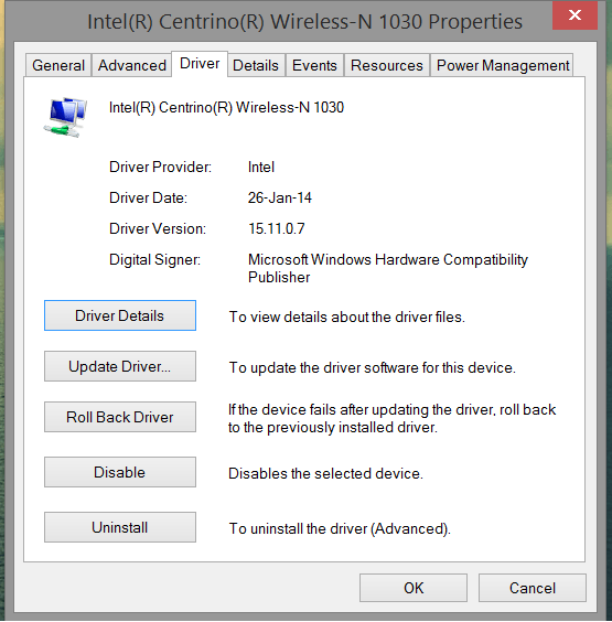 Drivers update for Intel Centrino Wireless N 1030 Windows 8 Help