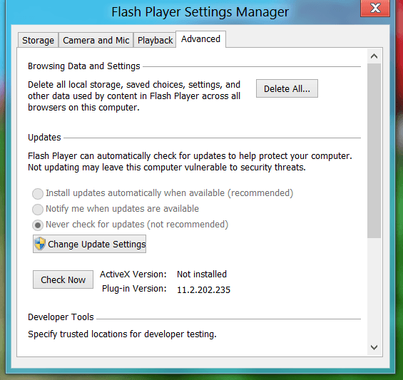 adobe flash version check test adobe flash version check test
