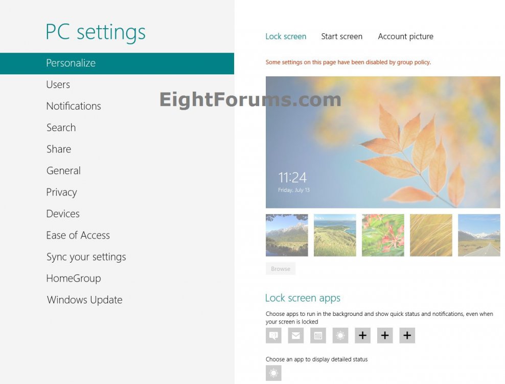 Lock Screen Background Image - Enable or Disable Changing in Windows 8