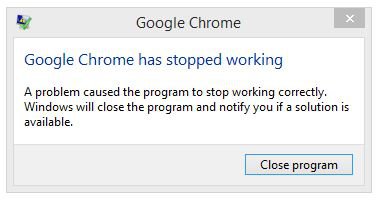 google chrome not responding windows vista