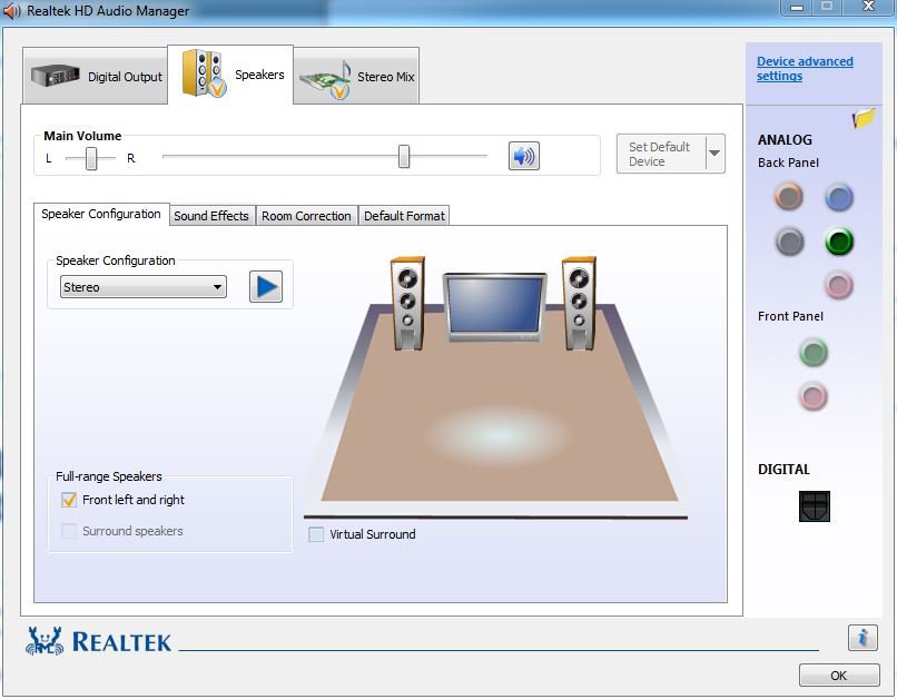 Realtek audio output