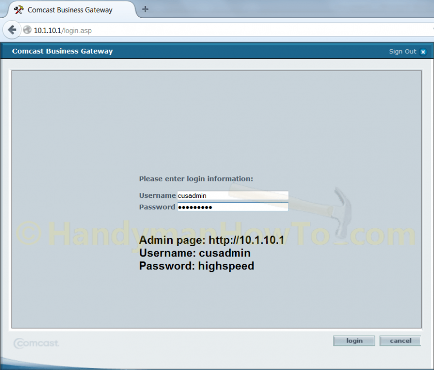 Can't access admin tool of comcast modem Windows 8 Help Forums
