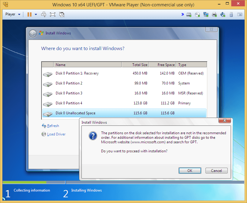 The partitions on the disk selected for installation are not in the recommended order.png