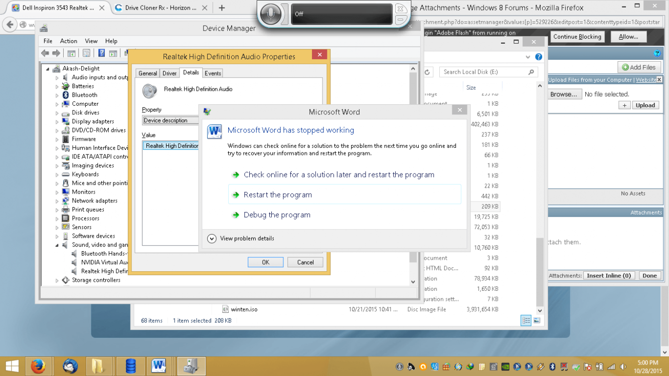 Dell Inspiron 3543 Realtek ALC3234 Audio problem | Windows 8 Help Forums