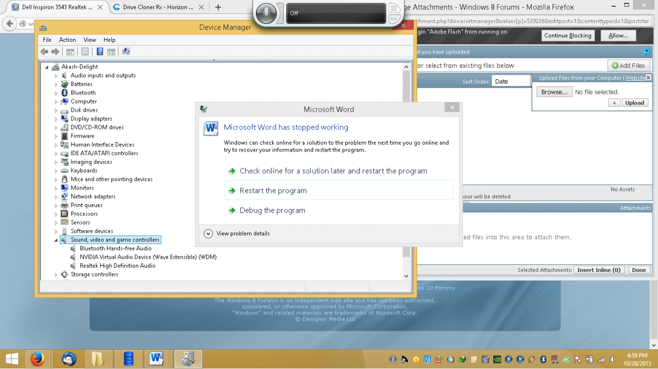 Dell Inspiron 3543 Realtek ALC3234 Audio problem | Windows 8 Help Forums
