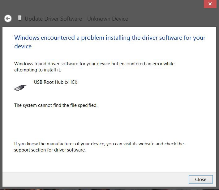 windows 8.1 usb root hub xhci