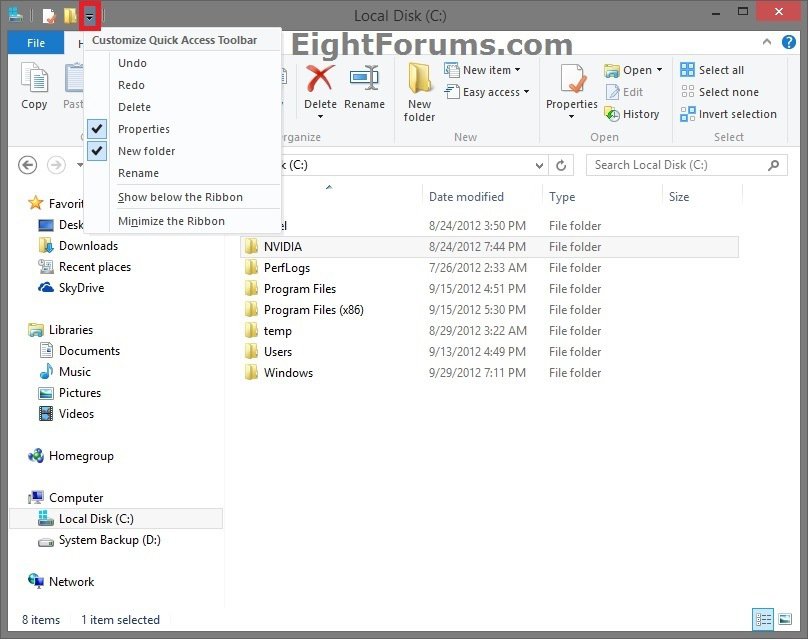 Quick Access Toolbar Customize in File Explorer Windows 8 Help Forums