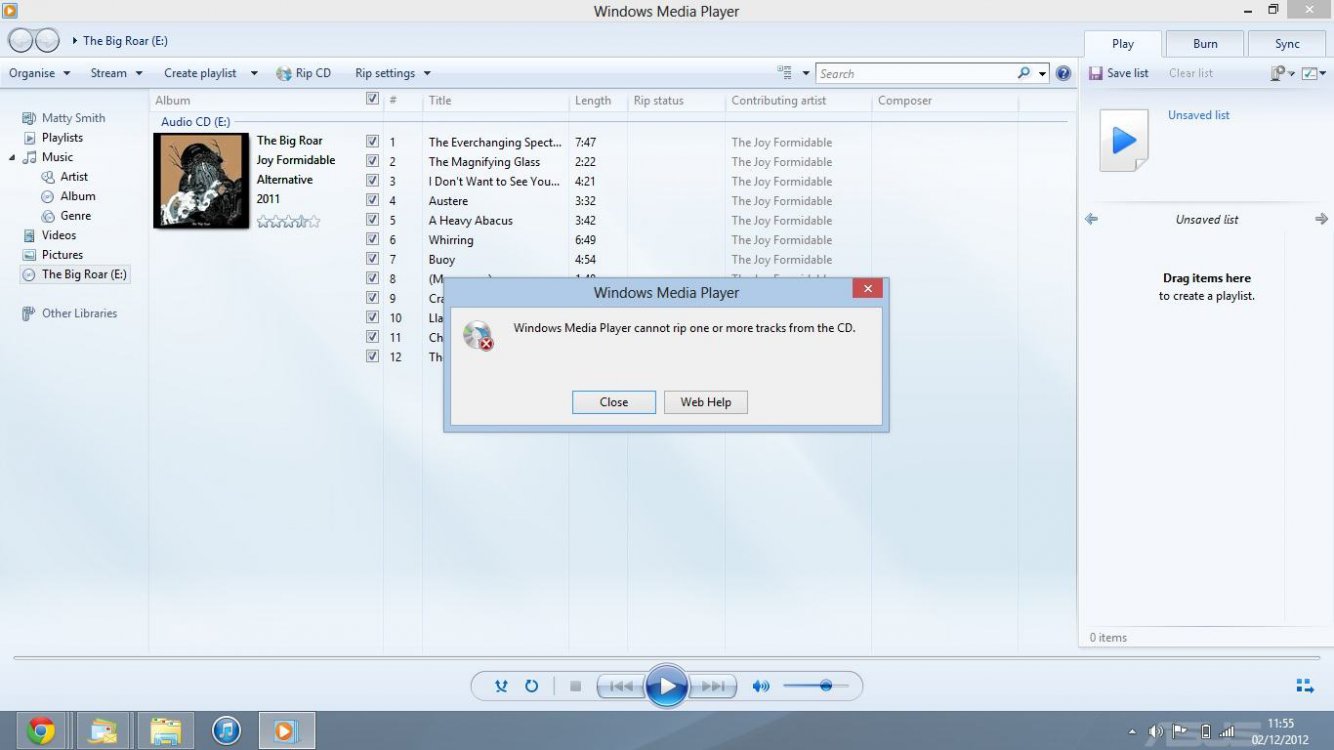 Can't rip CD's through Windows Media Player Windows 8 Help Forums
