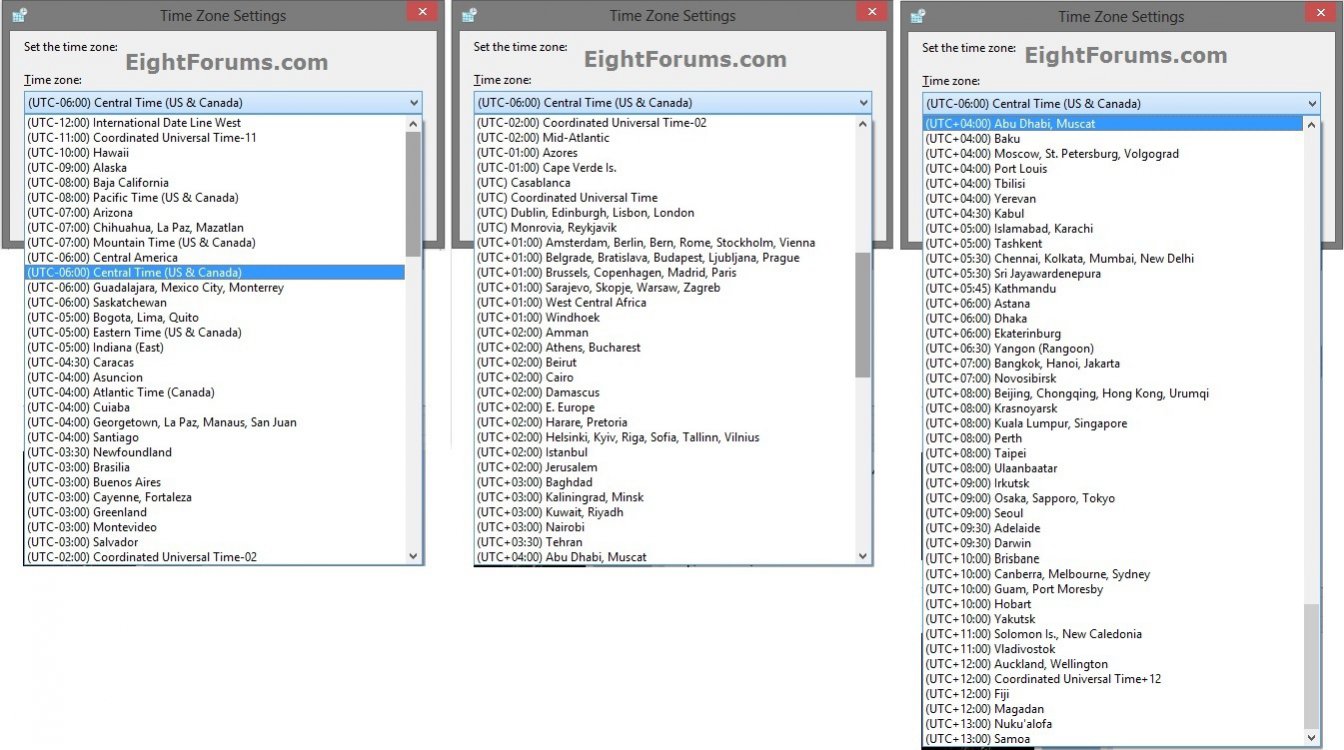 Time Zones Restore Default Time Zones in Windows 8 Windows 8 Help