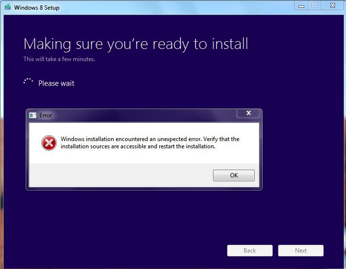 Windows 8 Setup sources error.JPG